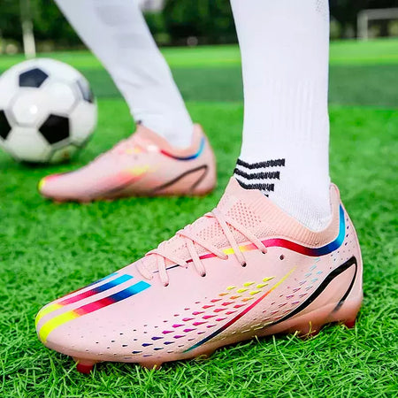 Tênis de futebol antiderrapante leve profissional masculino, grampos macios, tênis de treinamento de gramado, esportes ao ar livre