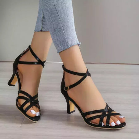 Sandálias boca de peixe Open Toe para mulheres, design de alta qualidade, salto alto feminino, elegante, novo, verão, 2022