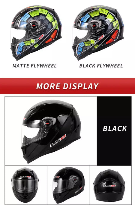 Ls2 rosto cheio capacete da motocicleta das mulheres dos homens capacete de motocross de alta resistência abs escudo 3c aprovado acessórios da motocicleta ff358