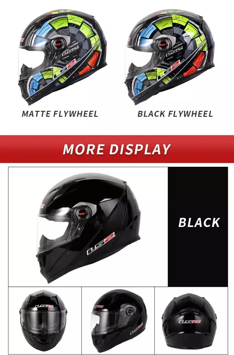 Ls2 rosto cheio capacete da motocicleta das mulheres dos homens capacete de motocross de alta resistência abs escudo 3c aprovado acessórios da motocicleta ff358