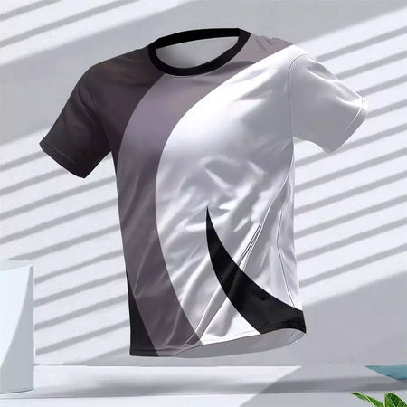 New Hot-Selling Outdoor Running Sports Respirável Quick-Secagem Roupas de Fitness Casual Wear Impressão 3D Em Torno Do Pescoço Adulto T-Shirt