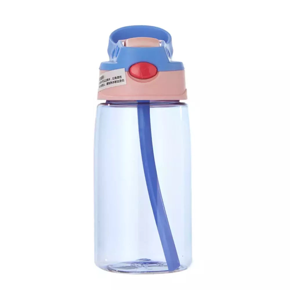 Bebê criativo dos desenhos animados alimentando copos com canudos, garrafas de água infantis, copos portáteis ao ar livre, à prova de vazamento, 480ml