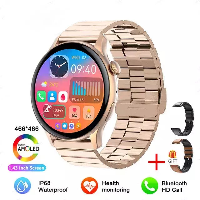 NFC Smartwatch para Mulheres, Tela HD, Rastreador de Saúde, Esportes, Voz, Chamada Bluetooth, Huawei, Xiaomi, Senhoras, Novo, 466x466, 2022