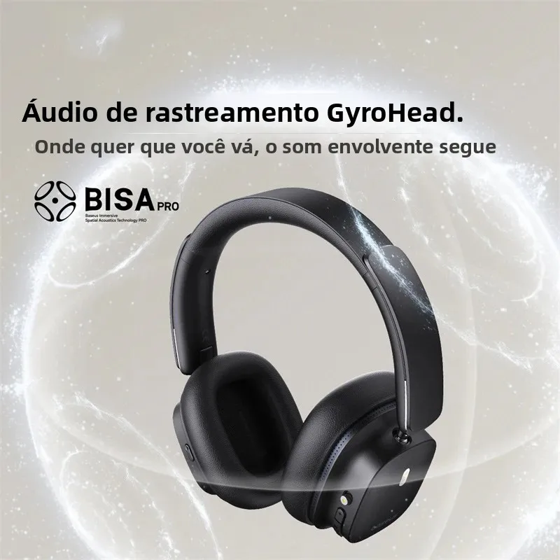 Baseus bowie 30 max fones de ouvido bluetooth 45db cancelamento de ruído hi-res ldac sobre a orelha fone de ouvido 3d áudio espacial sem fio