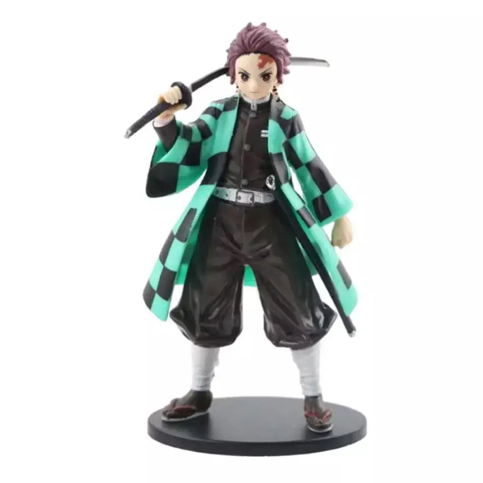 Anime demon slayer kimetsu no yaiba figura kamado tanjirou figura de ação agatsuma zenitsu nezuko guerreiro pvc modelo brinquedos