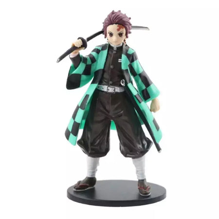 Anime demon slayer kimetsu no yaiba figura kamado tanjirou figura de ação agatsuma zenitsu nezuko guerreiro pvc modelo brinquedos