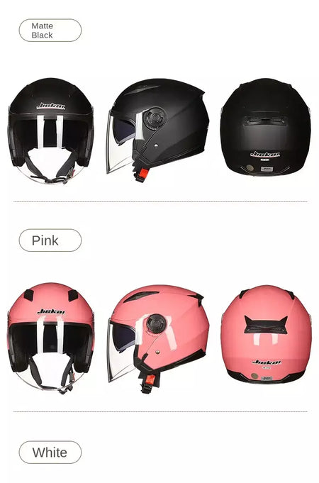 Homens motocicleta metade capacetes lente dupla scooter moto capacete casco aldeia equitação capacete de moto motocross capacetes-JIEKAI