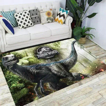 Jurassic park dinossauro dos desenhos animados tapetes antiderrapante área para sala de estar quarto pé almofada decoração, criança jogo tapete