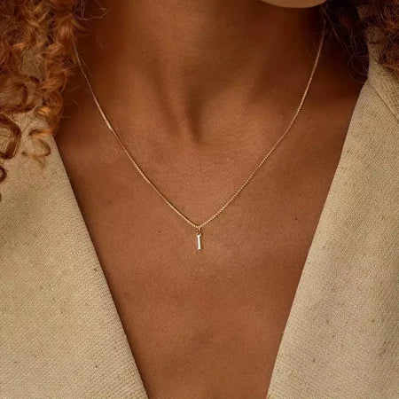 Colar inicial A-Z colar banhado a ouro 18K com letra fofa colar de aço inoxidável para mulheres