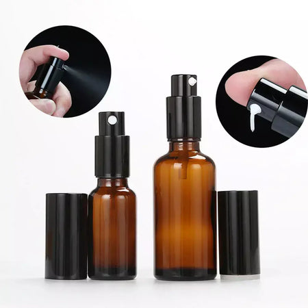 10/20/30 pces 10ml 15ml 20ml 30ml 50ml 100ml garrafa de pulverizador de vidro âmbar marrom loção bomba garrafa viagem perfume atomizador recarregável