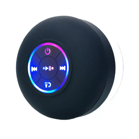Família portátil sem fio bluetooth à prova dwaterproof água ventosa led pequeno alto-falante carro banheiro telefone móvel ouvir música estéreo
