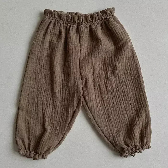 Calças de bebê de algodão orgânico recém-nascidos outono primavera verão inverno bonito impressão macia musselina roupas calças pantalons capris
