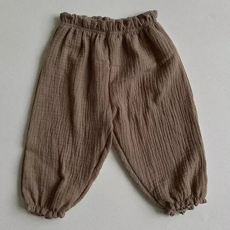 Calças de bebê de algodão orgânico recém-nascidos outono primavera verão inverno bonito impressão macia musselina roupas calças pantalons capris
