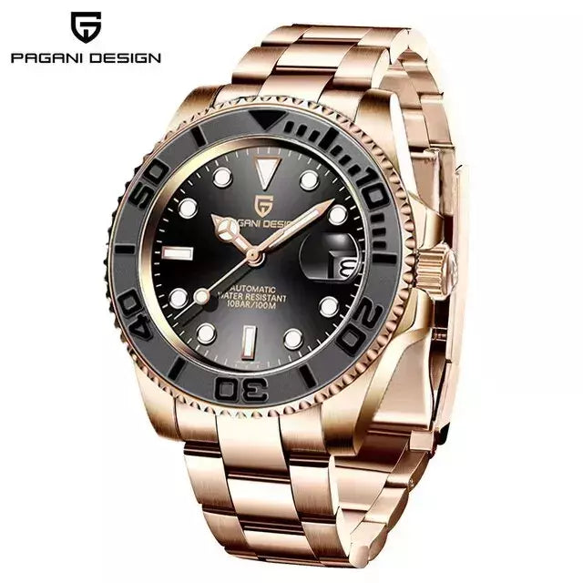 Pagani design esportes masculino relógio de pulso mecânico safira luxo relógio automático para homem aço inoxidável à prova dwaterproof água