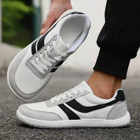 Novo dedo do pé largo sapatos masculinos casuais versátil sola macia ampla última sapatos tênis de caminhada malha respirável confortável sapatos descalços