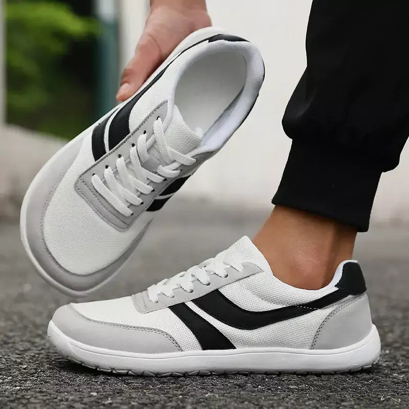 Novo dedo do pé largo sapatos masculinos casuais versátil sola macia ampla última sapatos tênis de caminhada malha respirável confortável sapatos descalços