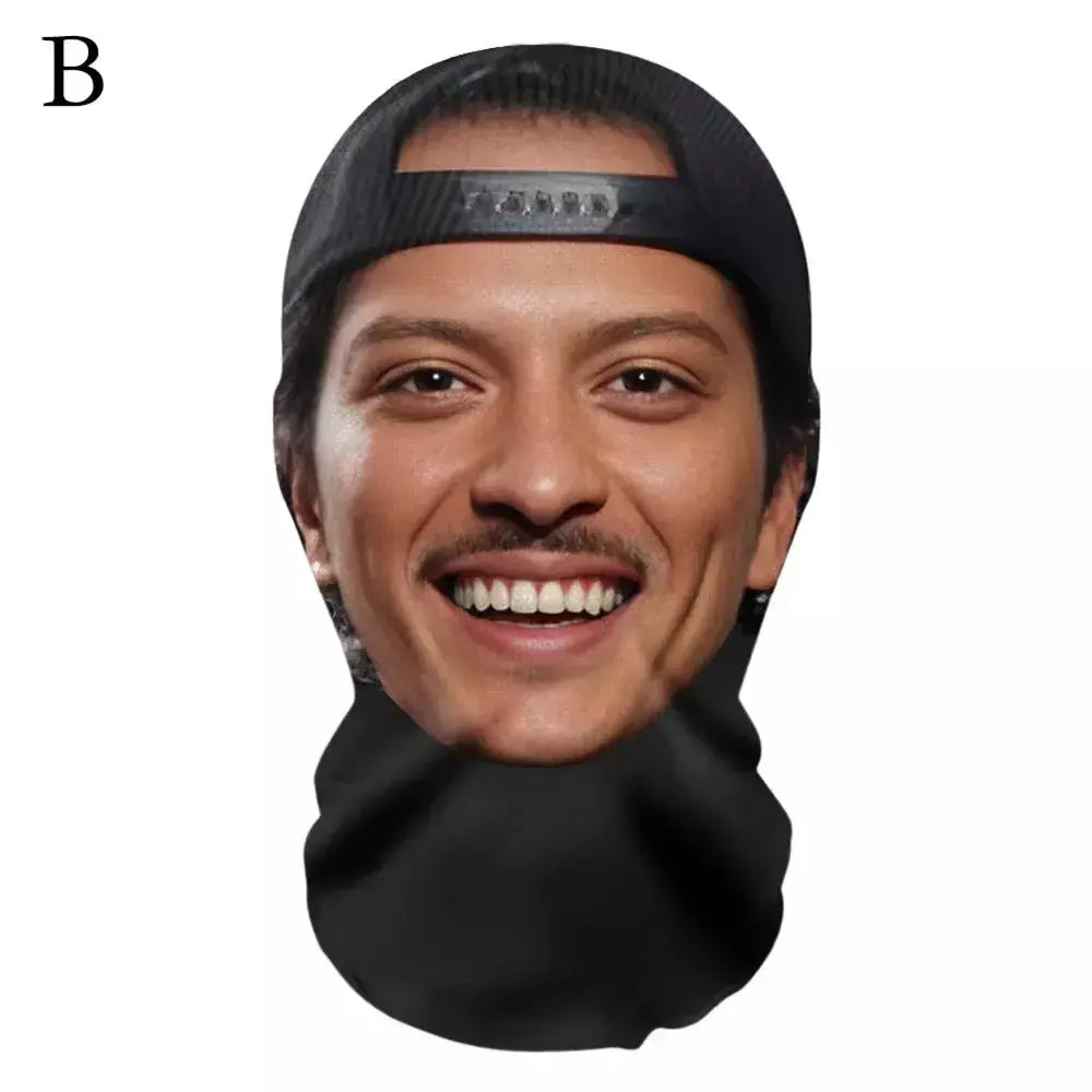 Máscara facial completa interessante 3D impressa máscara de malha de simulação sem costura para homens e mulheres Apt Canções Fontes de festa Adereços de cosplay