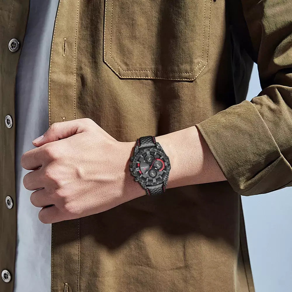 2023 nova marca famosa de luxo negócios esportes moda criativa couro quartzo calendário 3atm à prova dwaterproof água série piloto relógios masculinos