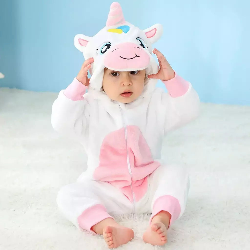 Macacão de flanela para bebés, Macacão Kigurumi, Macaco, Unicórnio, Vaca, Leão, Animal Cosplay, Pijama para 1 a 4 anos Crianças, Meninos, Inverno