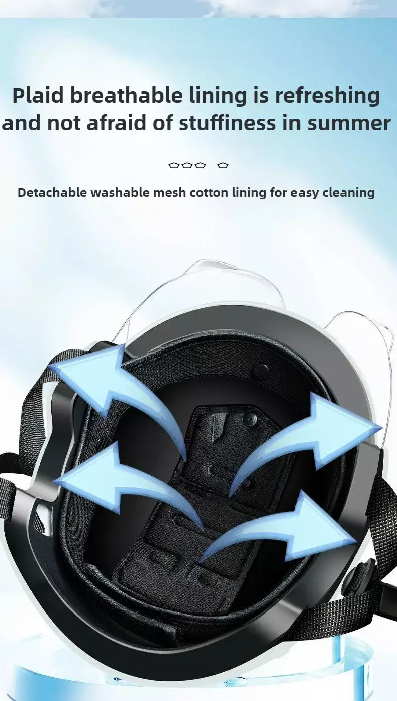 Capacete de segurança de bicicleta 3C certificado masculino e feminino adulto crianças dos desenhos animados bicicleta elétrica motocicleta meio capacete com óculos