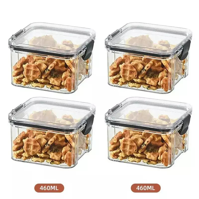 Conjuntos de cozinha empilháveis selados, 460-1800ml, caixa de plástico para armazenamento de alimentos, garrafa multigrãos, frutas secas, chá, recipientes de armazenamento