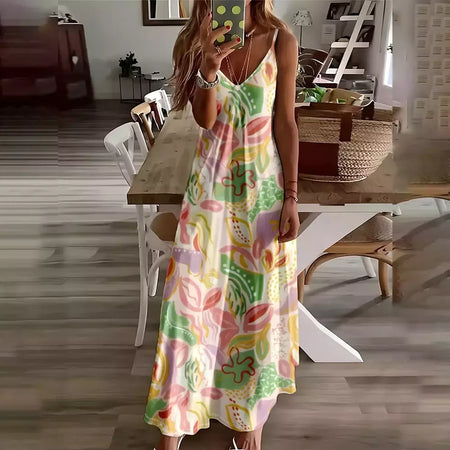 Vestido de cabeçada com estampa floral elegante feminino, casual roupas de praia, plus size, férias, Havaí, novo, 2024