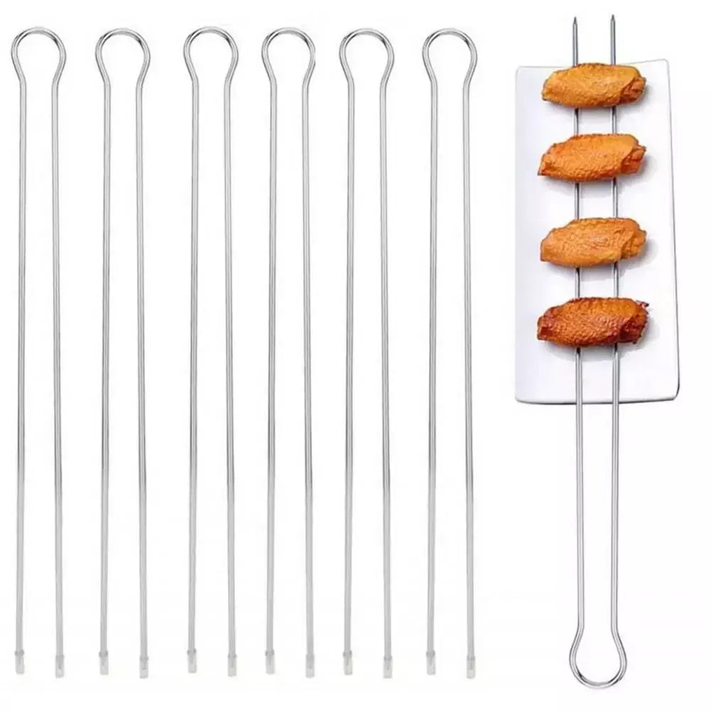 U-Shaped Reutilizável aço inoxidável BBQ Espeto, Food Grade, Churrasco, Carne, Legumes, Bife, Pintainho, Asa, Grelhar, 6Pcs Set