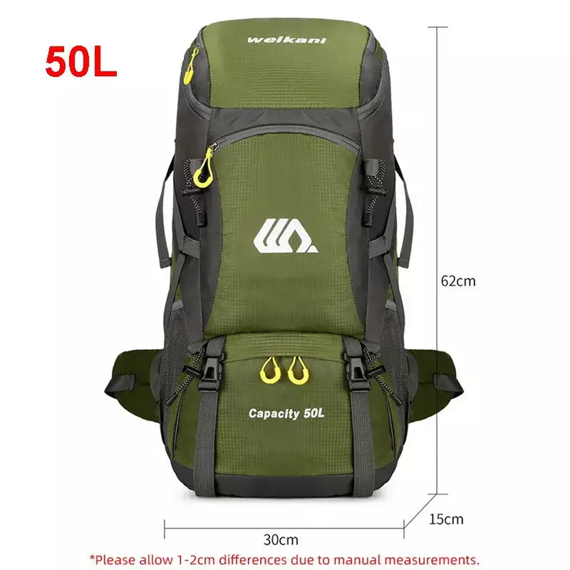 50l mochila de viagem acampamento dos homens grande caminhadas saco turista à prova dwaterproof água esportes ao ar livre escalada montanhismo saco bagagem