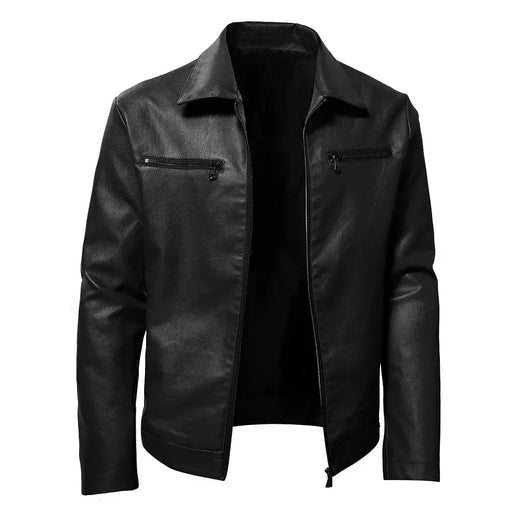 Jaqueta de couro PU falso masculina, casaco de motociclista casual, decoração com zíper, nova moda, primavera, outono 2022