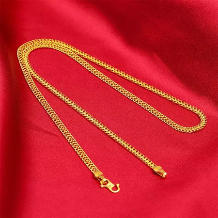 Feminino 9999 24k ouro real massa frita torção corrente colar de ouro moda massa frita torções colar de jóias de ouro