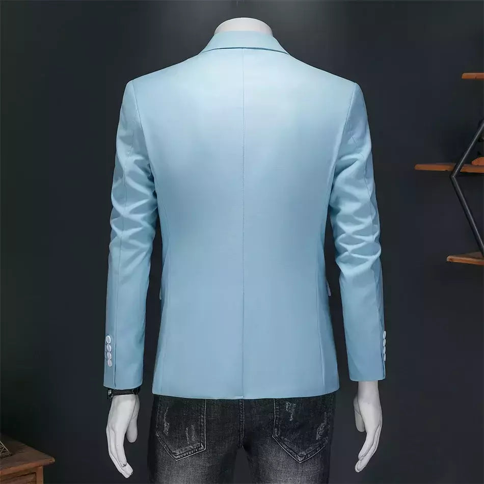 Blazer Casual de Negócios Masculino, Jaqueta Monocromática, Casacos Oversize, Smoking Masculino, Roupas de Marca, Roupas de Trabalho, Plus Size M-6XL