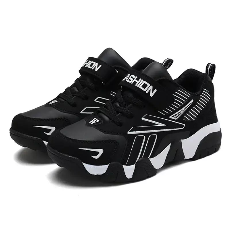 Quatro estações de couro crianças sapatos antiderrapantes ao ar livre tênis caminhada casual meninos esporte tênis tamanho 28-39