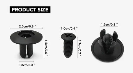 300/50 pçs 8mm fixadores de plástico parafusos universal pára-choques do carro rebites pretos fixador do carro push pin clipes acessórios automóveis