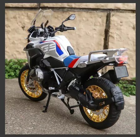 1/9 r1250 gs adv liga de corrida motocicleta diecasts rua esportes motocicleta modelo simulação com luz coleção crianças brinquedos presente