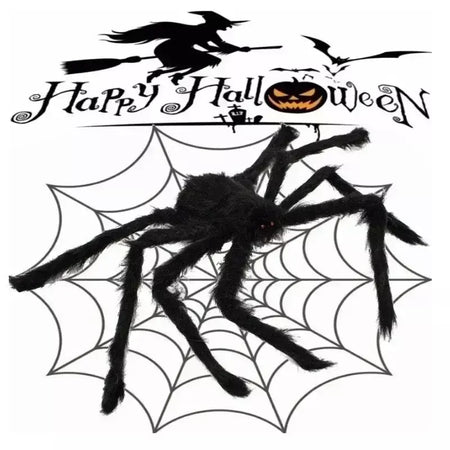 Halloween preto assustador aranha gigante enorme teia de aranha decoração de halloween para casa barra casa assombrada adereços férias decoração ao ar livre