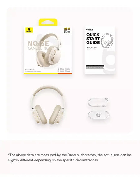 Baseus bowie h1s fones de ouvido sem fio bluetooth 5.4 cancelamento de ruído 46db sobre a orelha fone de ouvido de áudio espacial de alta resolução 120h tempo