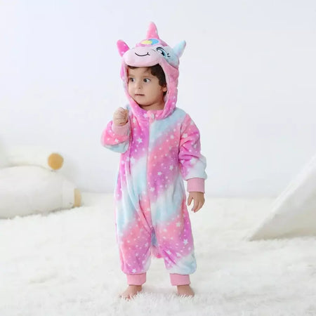Bebê unissex macacão kigurumi infantil bonito ponto dinossauro animal macacões recém-nascidos dos desenhos animados pijamas para crianças meninos meninas natal
