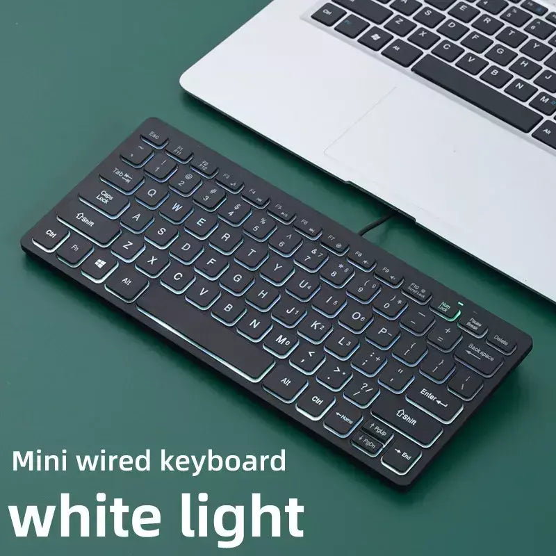 Mini teclado com fio APAYADO K1000 – Design portátil compacto, plug-and-play, ideal para laptops/computadors, resistente a derramamentos