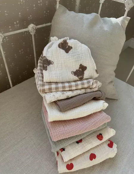 Calças de bebê de algodão orgânico recém-nascidos outono primavera verão inverno bonito impressão macia musselina roupas calças pantalons capris