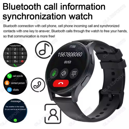 Samsung-Galaxy Smartwatch para homens e mulheres, monitoramento de saúde AMOLED, relógio impermeável, assistente de voz, chamada Bluetooth, relógio inteligente, 2022