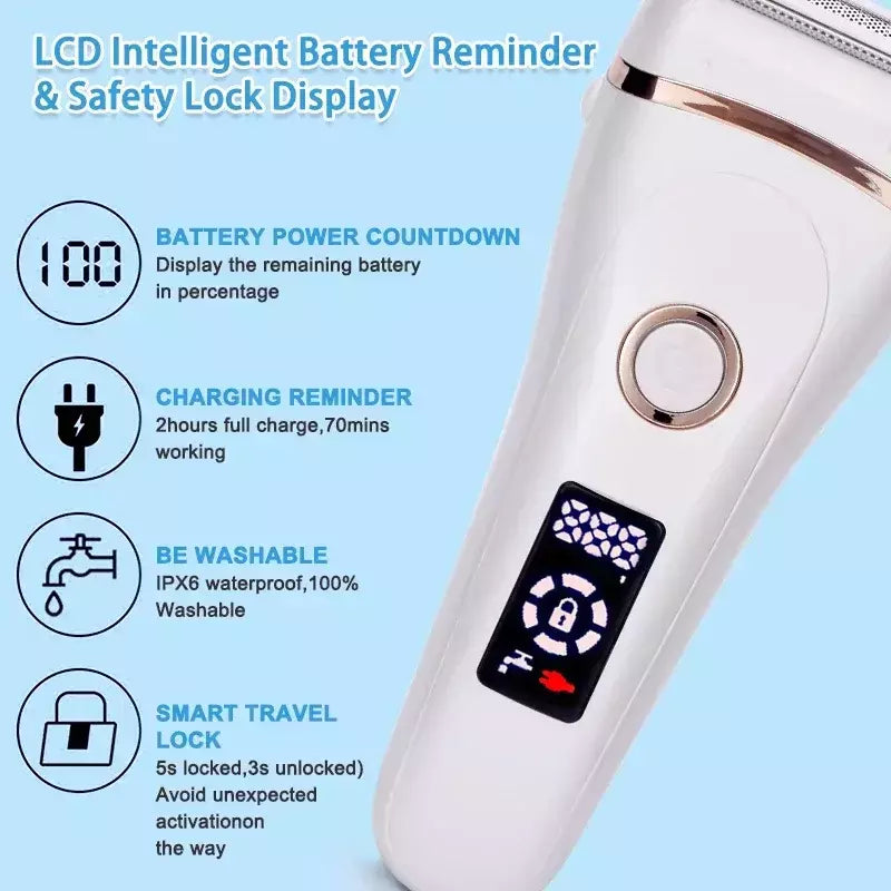 Depilador elétrico indolor para mulheres, USB recarregável, portátil, USB, depilação, máquinas de barbear femininas, aparador de pêlos feminino, barba