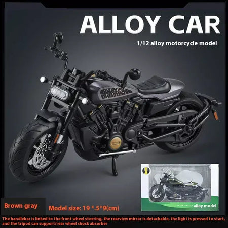 Simulação 1/12 davidson SPORTSTER-S motocicleta de liga off-road, ornamentos de modelo para crianças brinquedos para meninos presentes de feriado