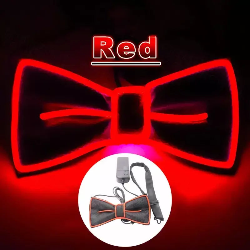 Suspensórios de led iluminados masculinos, gravata borboleta unissex, calças elásticas ajustáveis, suspensório iluminado com led para festival de música, festa de fantasia