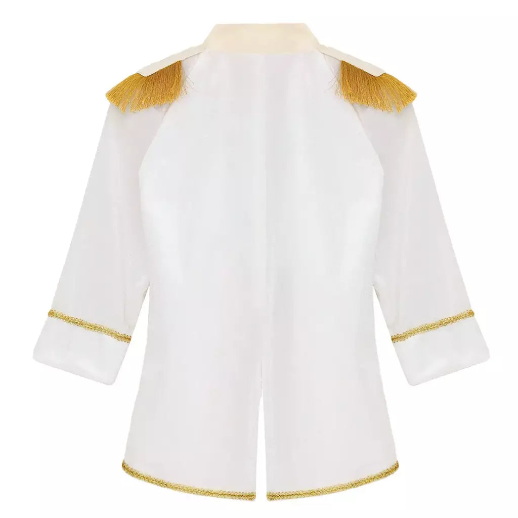 Meninos príncipe cosplay traje manga longa franja de ouro trança veludo smoking tailcoat tribunal real cosplay jaqueta vestir-se