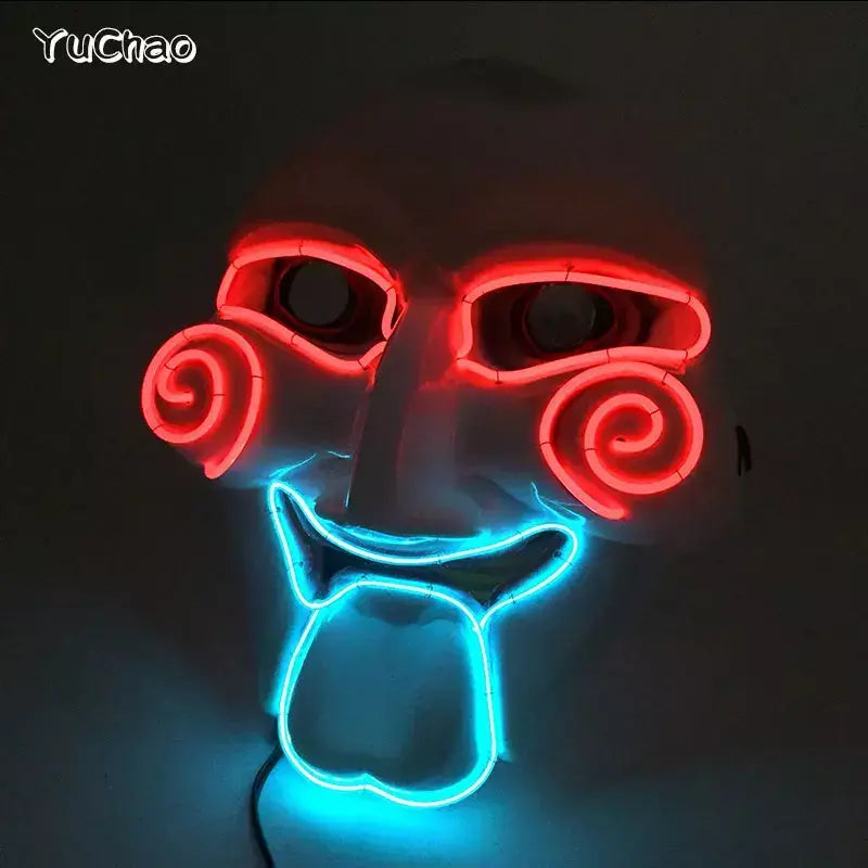Led slipknot máscara dj halloween masquerade cosplay traje adereços assustador máscara brilhante para adultos homens halloween slipknot máscara