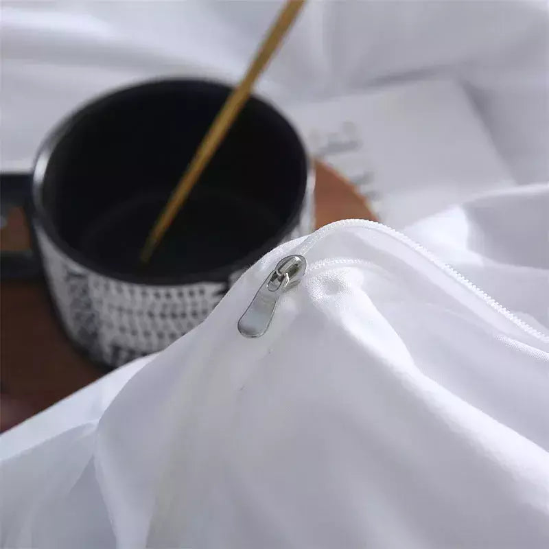 Monocromático confortável Quilt Cover para adultos, roupa de cama, White Bed Cover, fronha, Queen e King Duvet Cover Set, luxo, novo, 3PCs