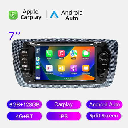 Rádio automotivo sem fio carplay android auto para seat ibiza 6j 2009 - 2013 4g wifi multimídia navegação gps 2din 7 "unidade principal estéreo