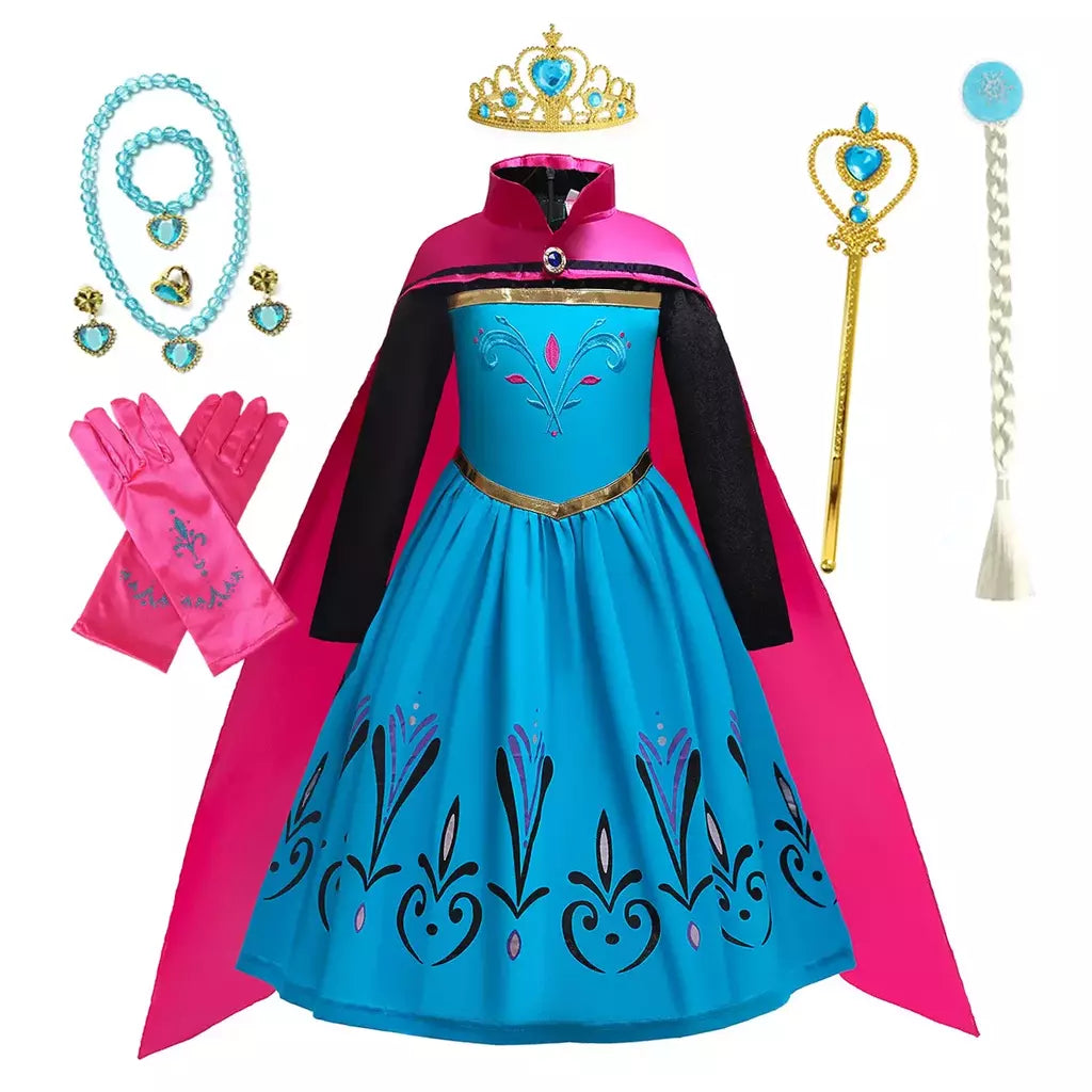 Elsa anna vestidos de princesa meninas malha lantejoulas vestido crianças cosplay neve rainha trajes halloween carnaval festa aniversário vestidos