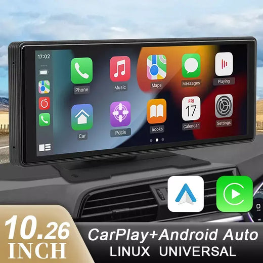 10.26 "rádio espelho do carro reprodutor de vídeo multimídia universal sem fio carplay android tela automática com bluetooth aux usb