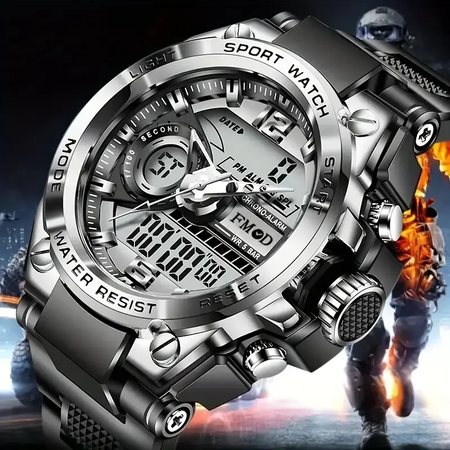 Relógio de pulso militar de aço digital masculino led relógio de quartzo relógio esportivo masculino grandes relógios masculinos